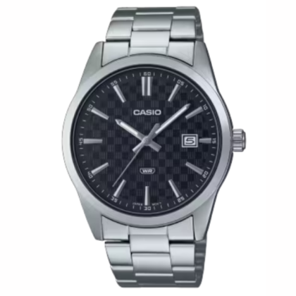 Casio General MTP-VD03D-1A Stainless Steel Strap with Black Dial Analog Men Watch